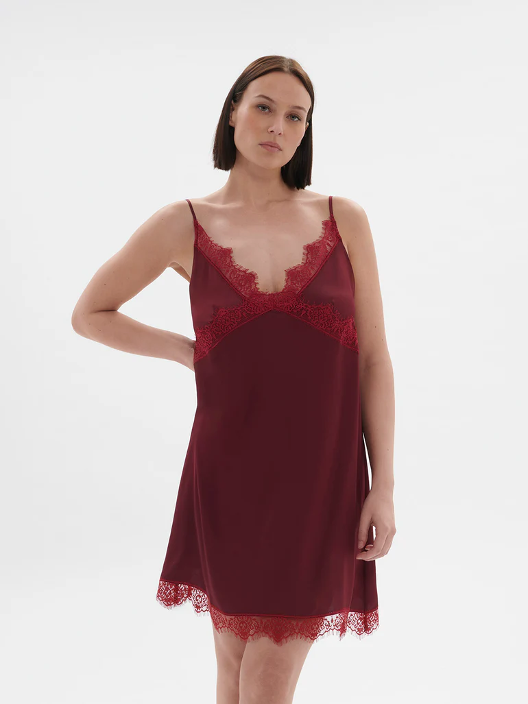 Satin Secrets Nightdress Spinel Red Satin Secrets Nightdress Spinel Red