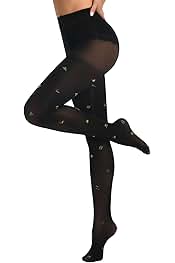 So Quiet Christmas Tree Pattern Tights 60 Denier