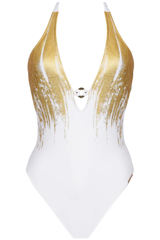 Feuille D’or Halter Swimsuit Feuille D’or Halter Swimsuit