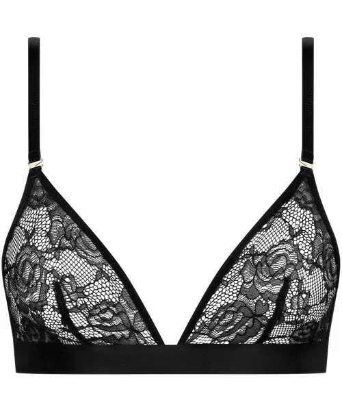 Flashback Lace Triangle Bra Black