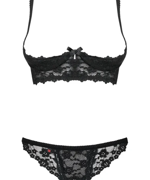 Letica Cupless Bra & Crotchless Thong