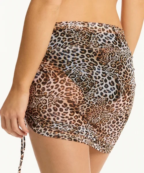 Congo Mesh Drawstring Mini Skirt, Size S (UK 10)