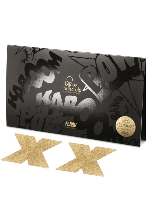 Flash Glitter Cross Pasties Gold Flash Glitter Cross Pasties Gold