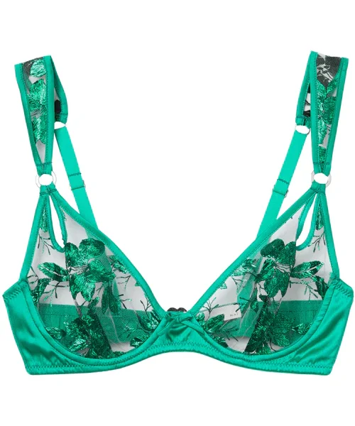 Allover Foil Embroidery Underwired Bra